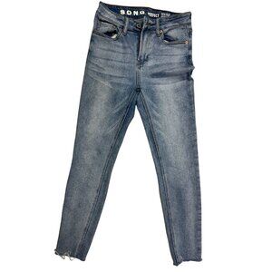 S.O.N.G. Perfect High rise skinny ankle jeans w/ a distressed, raw hem Size 5/27